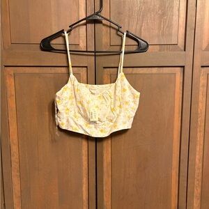 Yellow Floral Crop Top